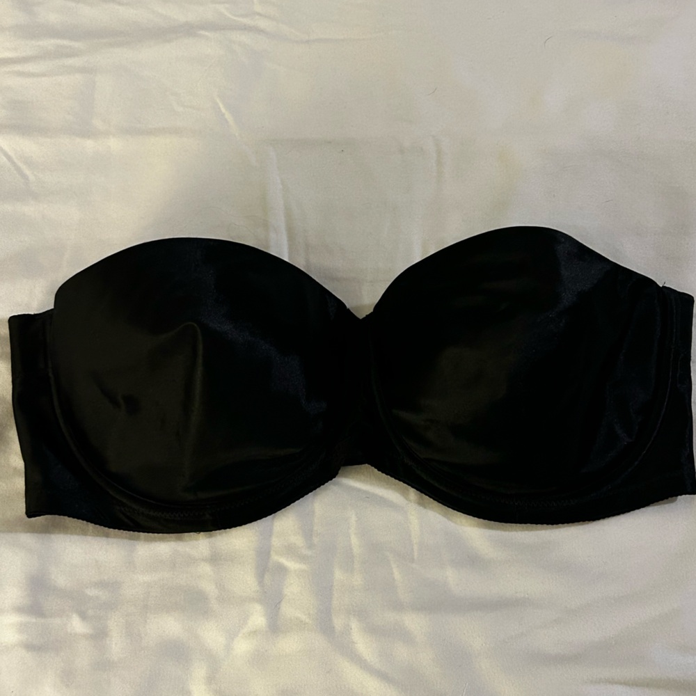 Lane Bryant Cacique Elegant Black Strapless Bra size 40D UC lightly padded
